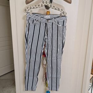 Free People Vintage Black & White Striped Jeans